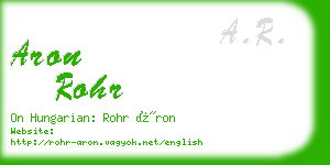 aron rohr business card